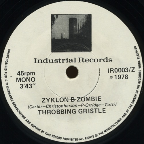 Throbbing Gristle / TG  7inch (Industrial records) second hand original VG+